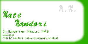 mate nandori business card