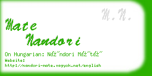 mate nandori business card